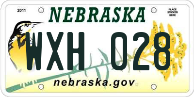 NE license plate WXH028