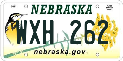 NE license plate WXH262