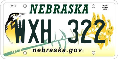 NE license plate WXH322