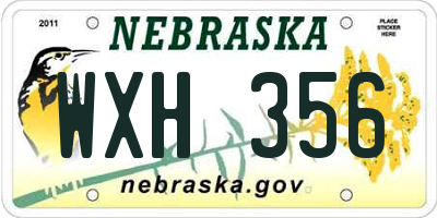 NE license plate WXH356