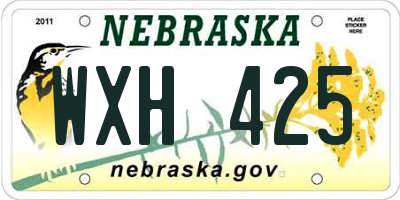NE license plate WXH425