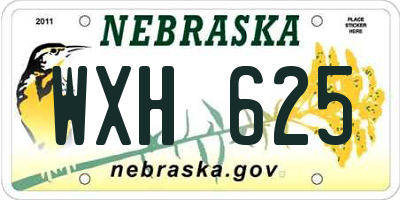 NE license plate WXH625