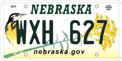 NE license plate WXH627