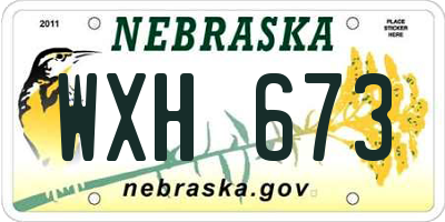 NE license plate WXH673