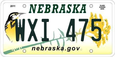 NE license plate WXI475
