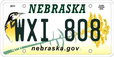 NE license plate WXI808