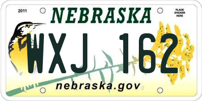 NE license plate WXJ162