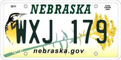 NE license plate WXJ179