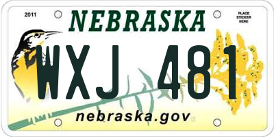 NE license plate WXJ481