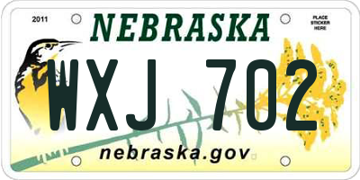 NE license plate WXJ702
