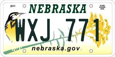 NE license plate WXJ771