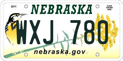 NE license plate WXJ780