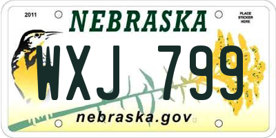 NE license plate WXJ799