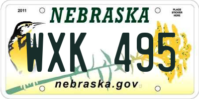 NE license plate WXK495