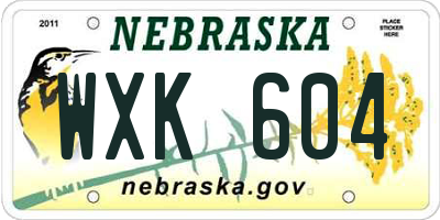 NE license plate WXK604