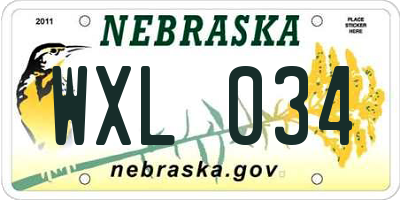 NE license plate WXL034