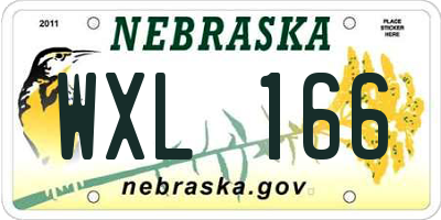 NE license plate WXL166