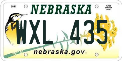 NE license plate WXL435