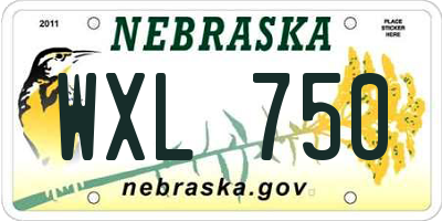 NE license plate WXL750