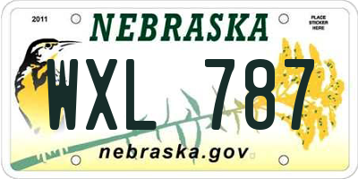 NE license plate WXL787