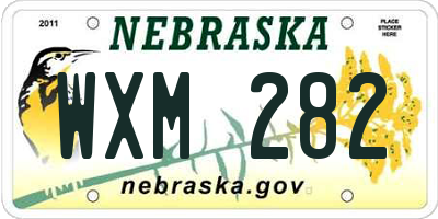 NE license plate WXM282