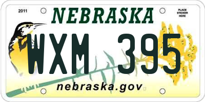 NE license plate WXM395