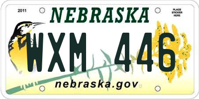 NE license plate WXM446