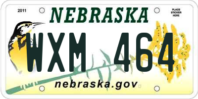 NE license plate WXM464