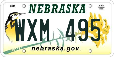 NE license plate WXM495
