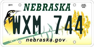 NE license plate WXM744