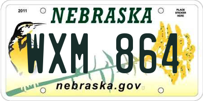 NE license plate WXM864