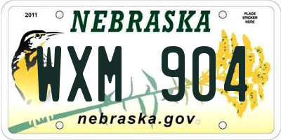 NE license plate WXM904
