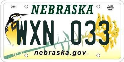 NE license plate WXN033