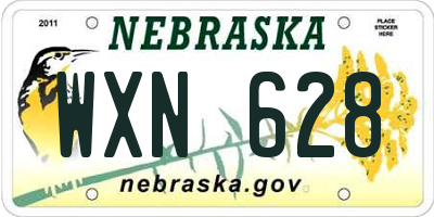 NE license plate WXN628