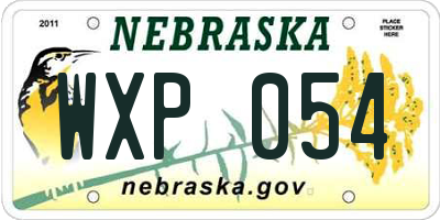 NE license plate WXP054