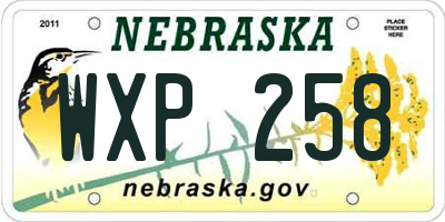 NE license plate WXP258
