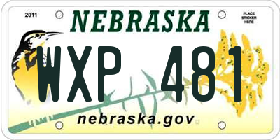NE license plate WXP481