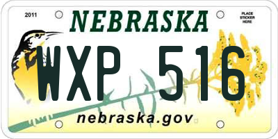 NE license plate WXP516