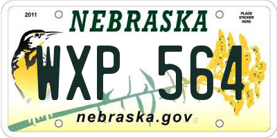 NE license plate WXP564