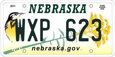NE license plate WXP623