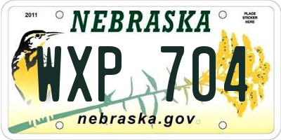 NE license plate WXP704