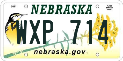 NE license plate WXP714
