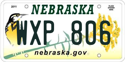 NE license plate WXP806