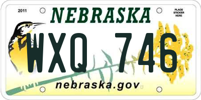 NE license plate WXQ746