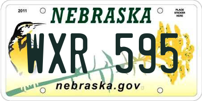 NE license plate WXR595