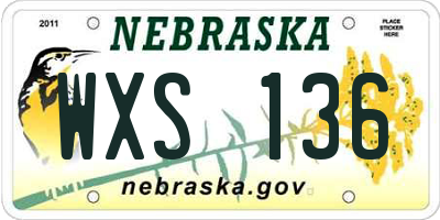 NE license plate WXS136