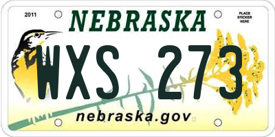 NE license plate WXS273