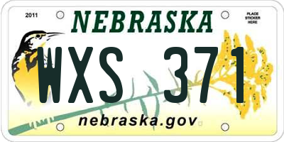 NE license plate WXS371