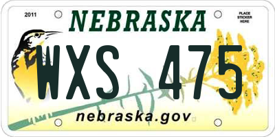 NE license plate WXS475