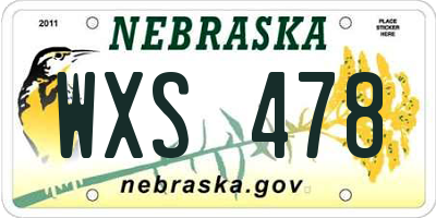 NE license plate WXS478